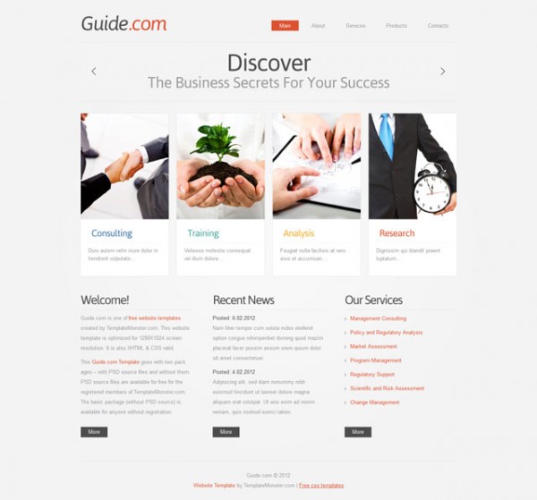 Free html5 business website template