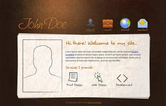 Free Personal website template
