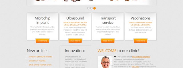 Free pet-clinic website template