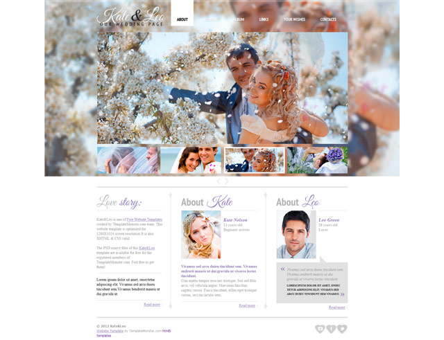 Free wedding html website template