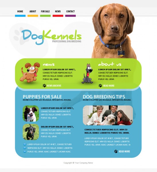 free dogs flash website template