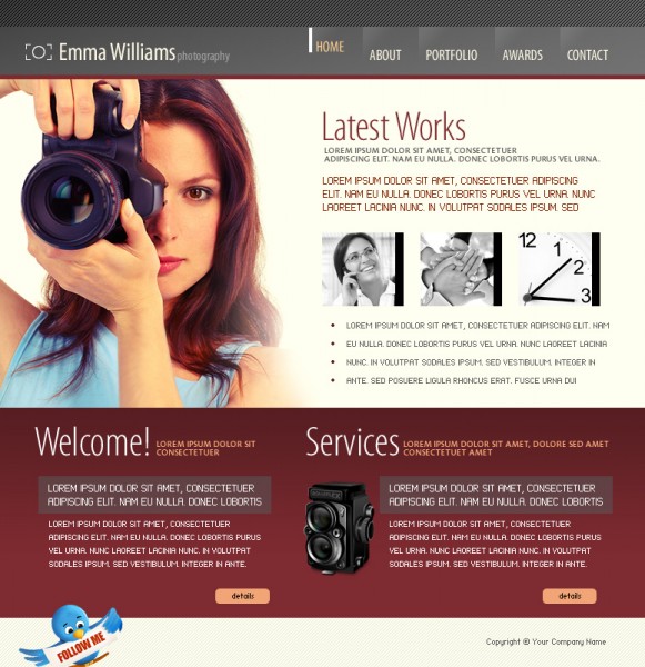 free flash photographer personal template