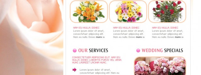 Free flowers shop flash website template