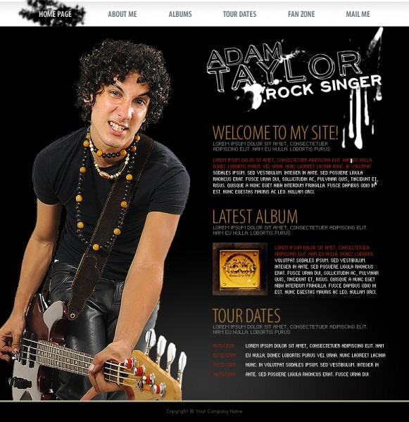 free rock-singer flash template