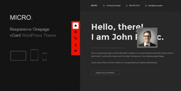 Responsive Onepage vCard WP theme