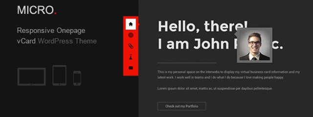 Responsive Onepage vCard WP theme