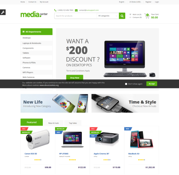 MediaCenter - Responsive Opencart Template