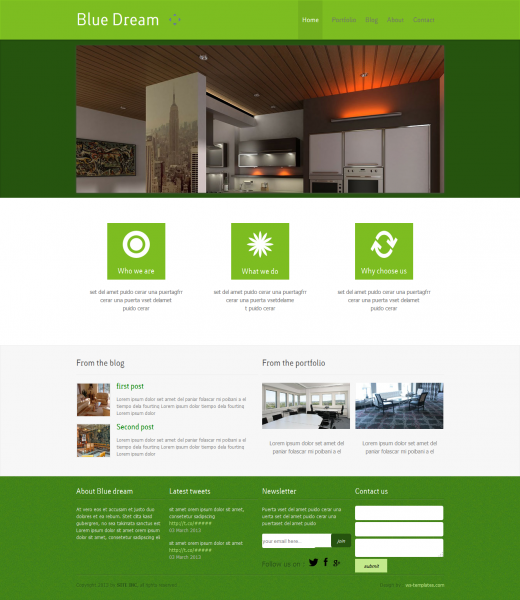 Free interior design web template