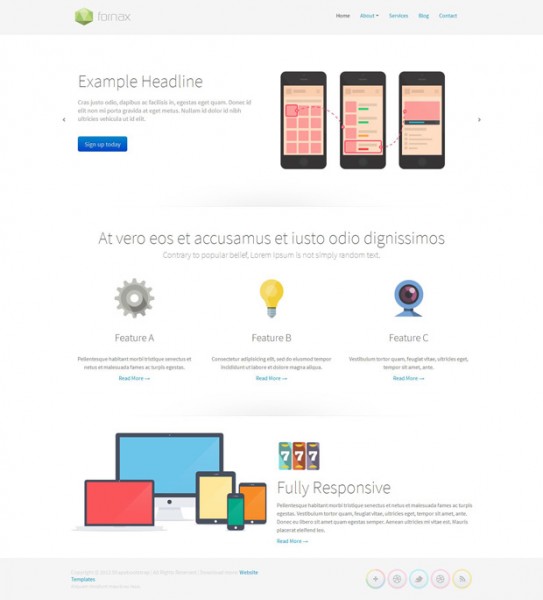 Fornax - free responsive bootstrap template