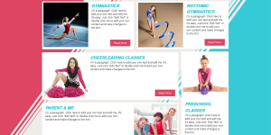 Gymnastics school web template – create free website