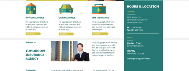 Insurance agency – create business web template