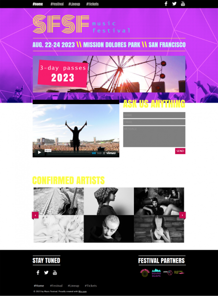 music-festival website template