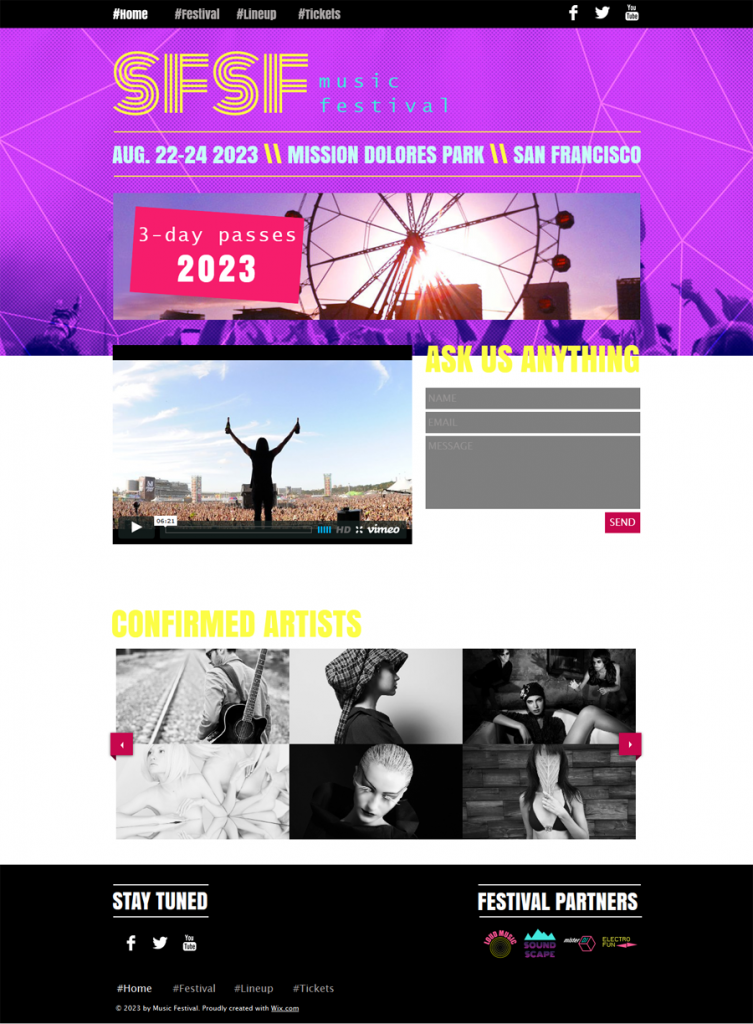 music-festival website template