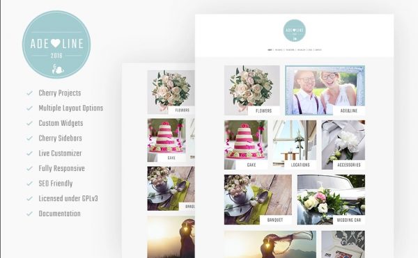 Adeline - Young Couple Photo Album Photography WordPress Theme