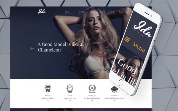 Ida - Model Photo Portfolio WordPress Theme