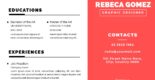 Red and white PSD resume template