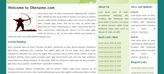 Free css web template – Greentint