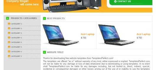 free computer accessories web template