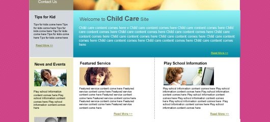 Free baby education PSD web template