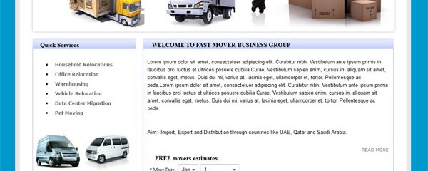 Free packers and movers web template