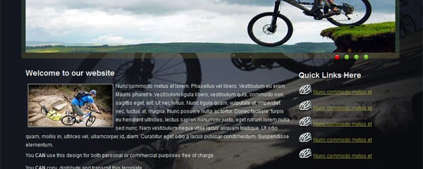 Free mountain biking outdoor web template