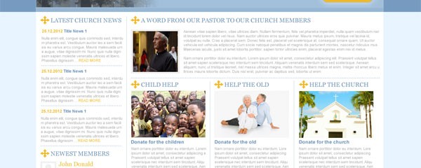 Free Church website template