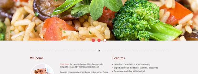 Free premium gourmet website template