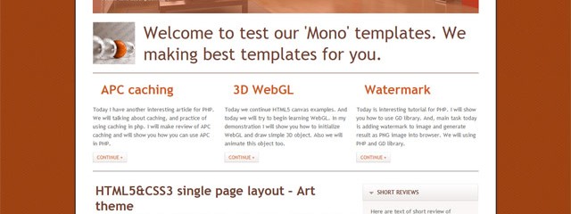 Clean HTML5 CSS3 single page layout