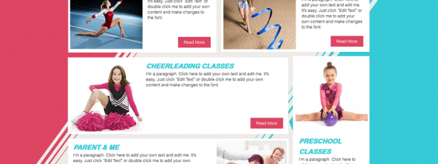 Gymnastics school web template – create free website